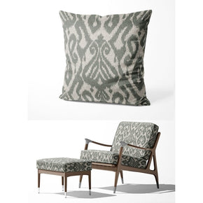 IKAT-II GEOMETRIC GRAY UPHOLSTERY AND CUSHION COVER  FABRICS