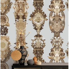 HERA GEOMETRIC GOLDEN HOME DECOR WALL COVER  WALLPAPER