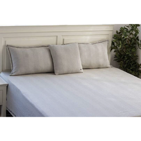 Herringbone King Size Bedsheet with 2 Pillow Covers and 1 cushion cover Set