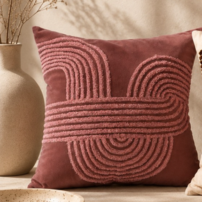 Textured Elegance Cushion Cover – 16x16 Inch Dusty Rose SKU: JV128A