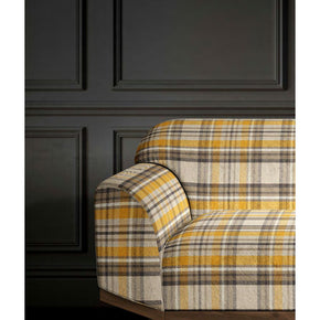 Mulberry YELLOW BROWN CHECK POLYESTER Sofa Febric