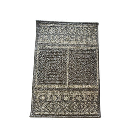 SANDRO JUTE DOORMAT BROWN GRAY GEOMETRIC  100% POLYESTER