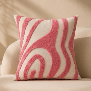Organic Wave Cushion Cover – 16x16 Inch  Forest Green & Ivory  JV130C