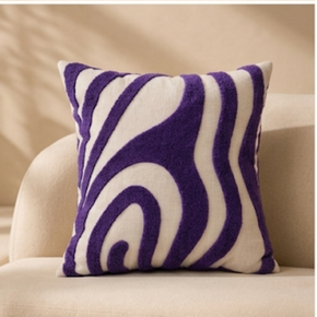 Organic Wave Cushion Cover – 16x16 Inch  Forest & Ivory  JV130D