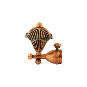 Brass V Ashoka Curtain Rod End Cap (Pair) – Premium Decorative Finial | Product Code: 44 finish-copper antique