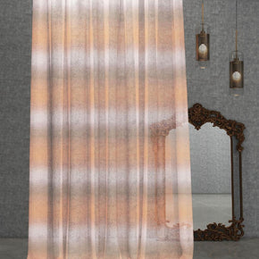 DEDAR SHEER CURTAIN  FABRIC  ORANGE ZIGZAG polyester