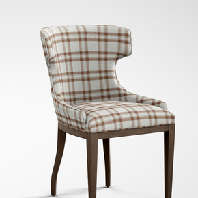 GEOMETRIC FINE CHECK BROWN UPHOLSTERY