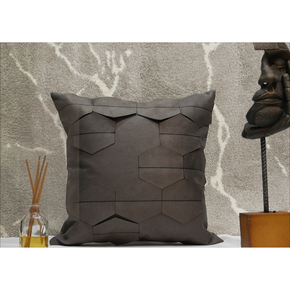 Geometric Colour Block Designer Cushion Cover Flap zip Gray