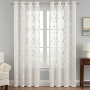 ELEGANT 32504  harvest grain Embroidery Sheer  Curtain Fabric