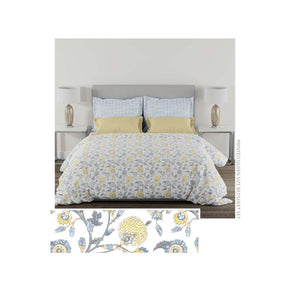 F-BLOCK BLUE COTTON  QUEEN SIZE  BEDSHEET