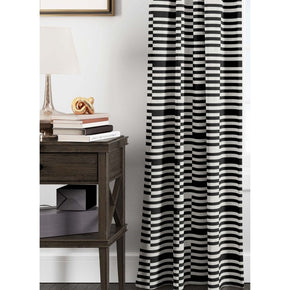 THE BLACK CONCEPT II  ZIGZAG BLACK WHITE  CURTAIN FABRICS