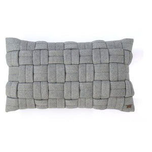 Basket Knit Cushion Cover Light Grey Melange