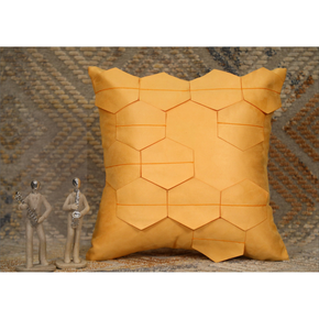 Geometric Colour Block Designer Cushion Cover Mustard