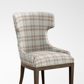 Geometric Fineprint CHECK WHITE BROWN   UPHOLSTERY  FABRICS
