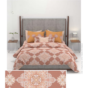CARNIVAL GOLD JHAROKHA MAUVE KING SIZE BED SHEET