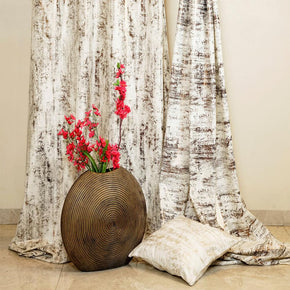 ALLURE  FOIL TEXTURE SILVER POLYESTER MAIN CURTAIN FABRICS