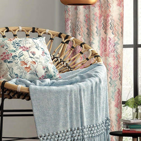 BARBADOS  POLYESTER PRINT ZIGZAG  MAIN CURTAIN FABRICS