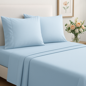 Oscar 100% cotton double bedsheet set : 400 115A Ballad blue SM