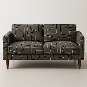 BEYOND BLACK ZIG ZAG GREY POLYESTER SOFA  FABRIC