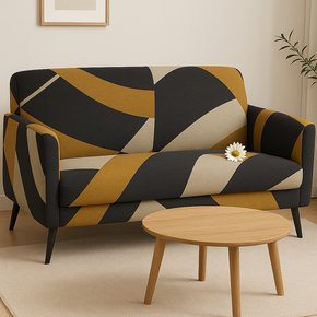 BEYOND BLACK GEOMETRIC UPHOLSTERY POLYESTER  FABRIC