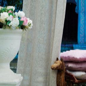 BLOOM TEXTURE POLYESTER  SHEER CURTAIN FABRIC  BEIGE