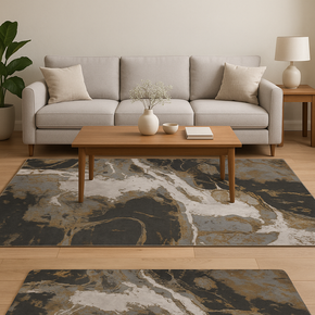 BURLINGTON  DECO 3727C00-HG-POL. DARK GREY-BEIGE RUGS