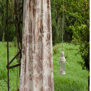 BARCELONA POLYESTER PRINT LEAF MAIN CURTAIN FABRIC