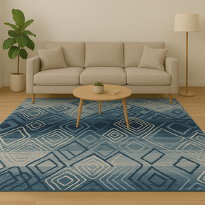 CALYPSO CARPET GEOMETRIC BLUE WHITE  B
