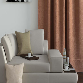 CEDAR PRINT BROWN POLYESTER MAIN CURTAIN  FABRIC