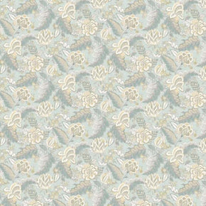 CINTHIA  FLORAL PRINT SILVER FABRIC