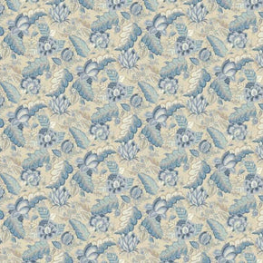 CINTHIA  PRINT BLUE LEAVE FABRIC