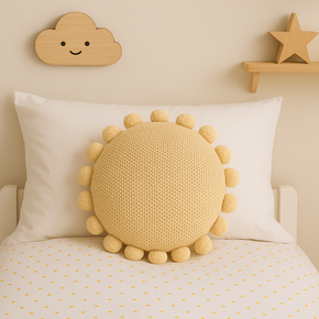 Pom Pom- Cushion cover Oat