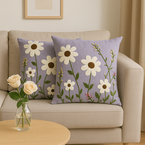 KASHMIRI EMB SUN FLOWER CUSHION COVER