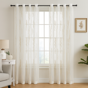 ELEGANT 32539 Embroidery Sheer  Curtain Fabric