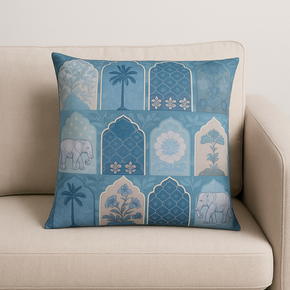VELVET FINISH FABRIC WITH PRINT CUSHION COVER