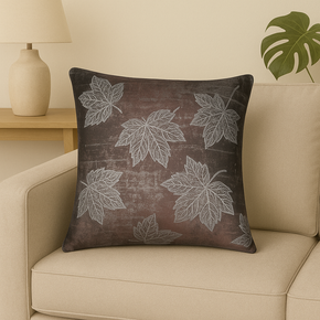 POLI SILK LEAF EMBROIDED CUSHION COVER