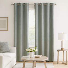 Premium Ready Curtain – Metallic Sheen Texture silver Mist Design