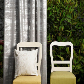 DIMENSION POLYESTER STRIPES GRAY FOIL MAIN CURTAIN FABRIC