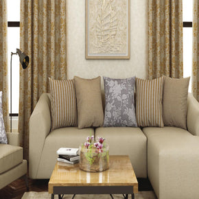 FORTUNE JACQUARD BIG FLOWER BROWN MAIN CURTAIN FABRICS