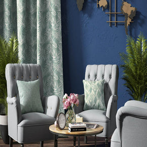 FOREST JACQUARD BIG LEAF LIGHT GREEN MAIN CURTAIN FABRICS