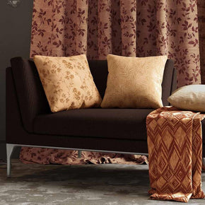FOREST JACQUARD TREE BROWN MAIN CURTAIN FABRIC