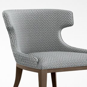 Geometric Fineprint  herringbone blue upholstery fabrics