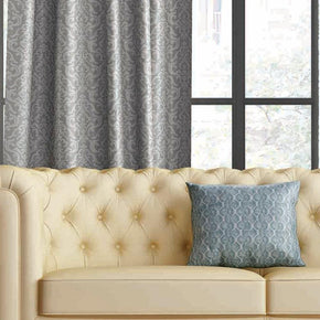GLOSTER SILVER GEOMETRIC MAIN CURTAIN FABRICS