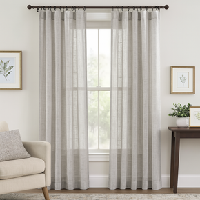 Stunning Sheer Curtain Fabric Plain Design 31438