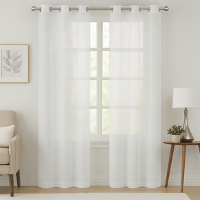 Stunning Sheer Curtain Fabric checks Design 31413