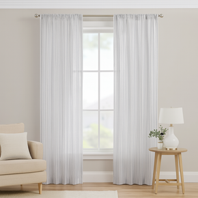 Stunning Sheer Curtain Fabric STRIPE DESIGN 31446