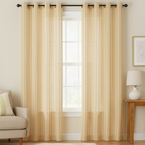 Stunning Sheer Curtain Fabric stripe Design 31428