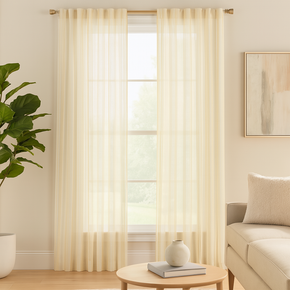 Stunning Sheer Curtain Fabric stripe Design 31422