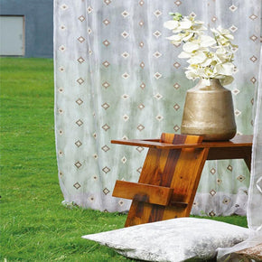 KALAHARI EMBROIDERY POLYESTER  DIAMOND BUTTA SHEER CURTAIN  FABRIC