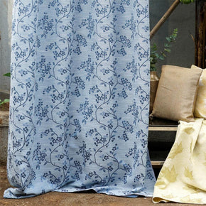 KONARK JACQUARD  TREE BLUE MAIN CURTAIN FABRICS